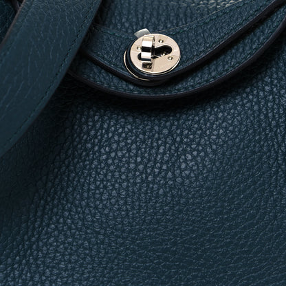 Hermes Taurillon Clemence Mini Lindy 20 Vert Cypress 7 of 12