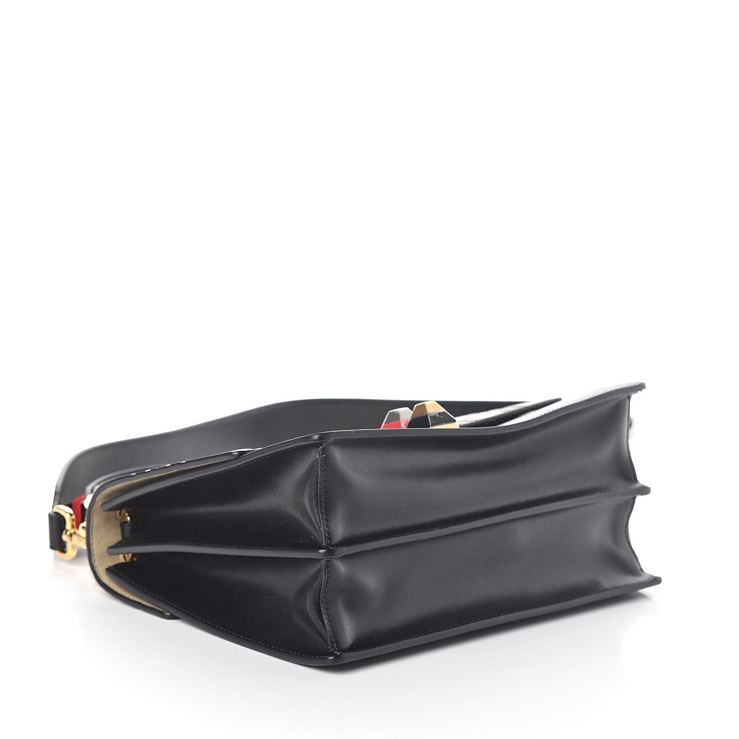 Vitello Liberty Bi-Color FF 1974 Embossed Kan I Shoulder Bag Black Maya