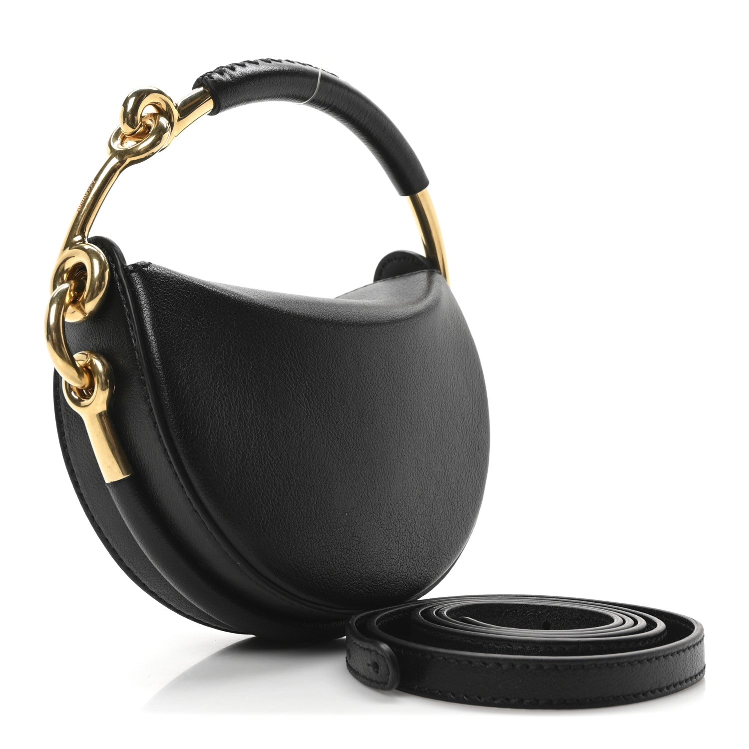 Burberry Lambskin Bridle Calfskin Runway Clutch Black 3 of 9