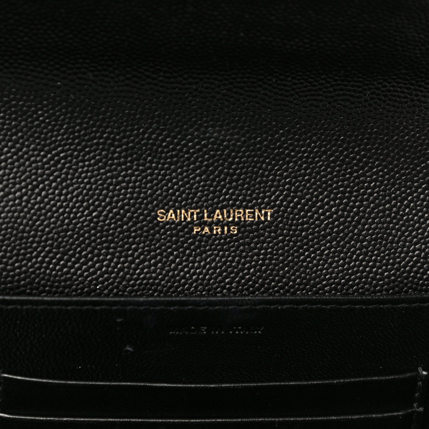 Saint Laurent Grain De Poudre Monogram Cassandra Chain Wallet Black 6 of 11