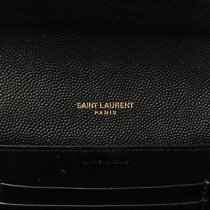 Saint Laurent Grain De Poudre Monogram Cassandra Chain Wallet Black 6 of 11