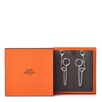 Hermes Sterling Silver Mors De Bride Earrings 6 of 6
