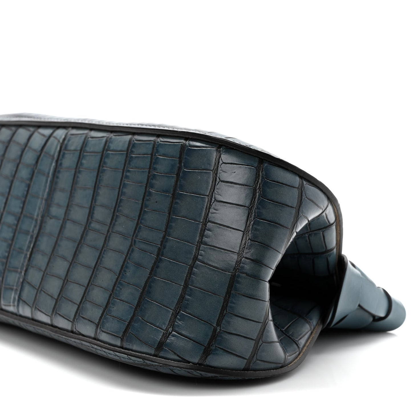 Crocodile Embossed Calfskin Darryl Clutch Mirage Blue