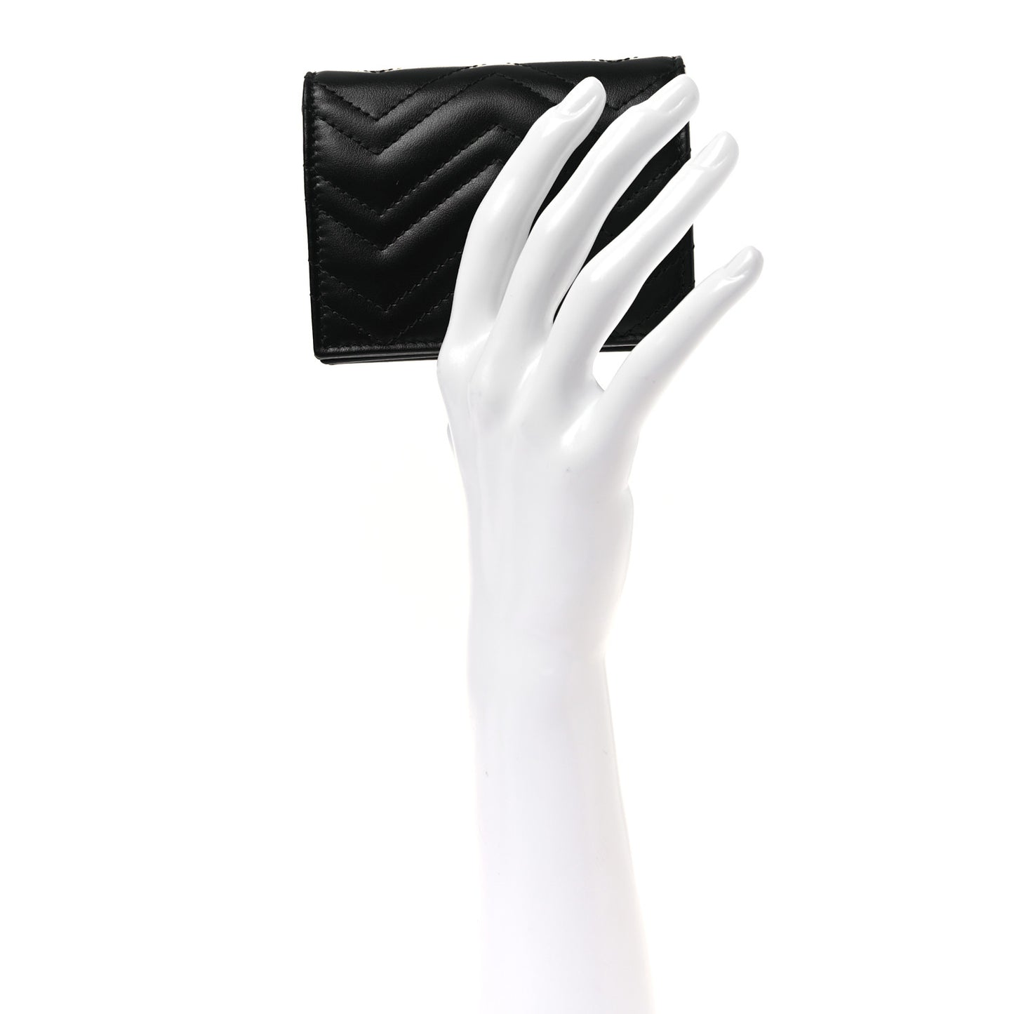 Calfskin Matelasse GG Marmont Card Case Wallet Black
