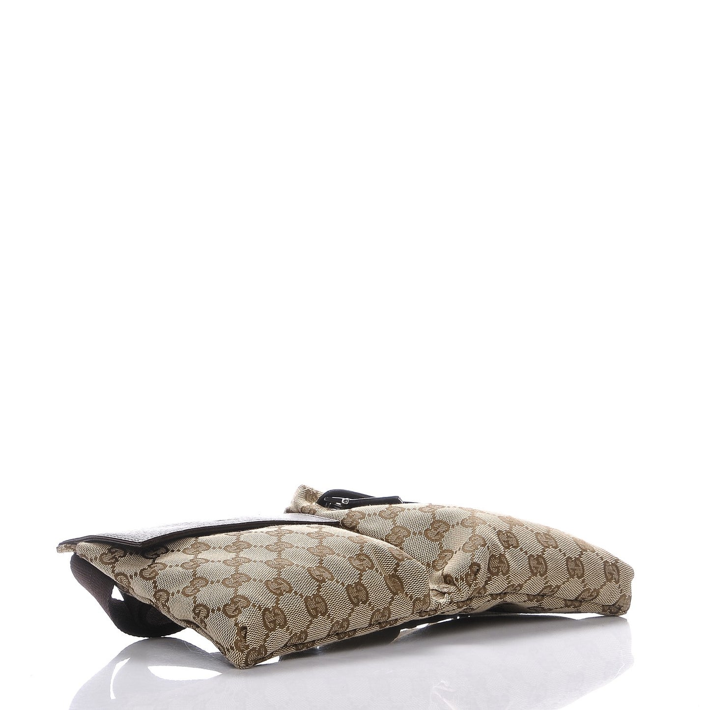 GG Monogram Double Pocket Belt Bag Dark Brown