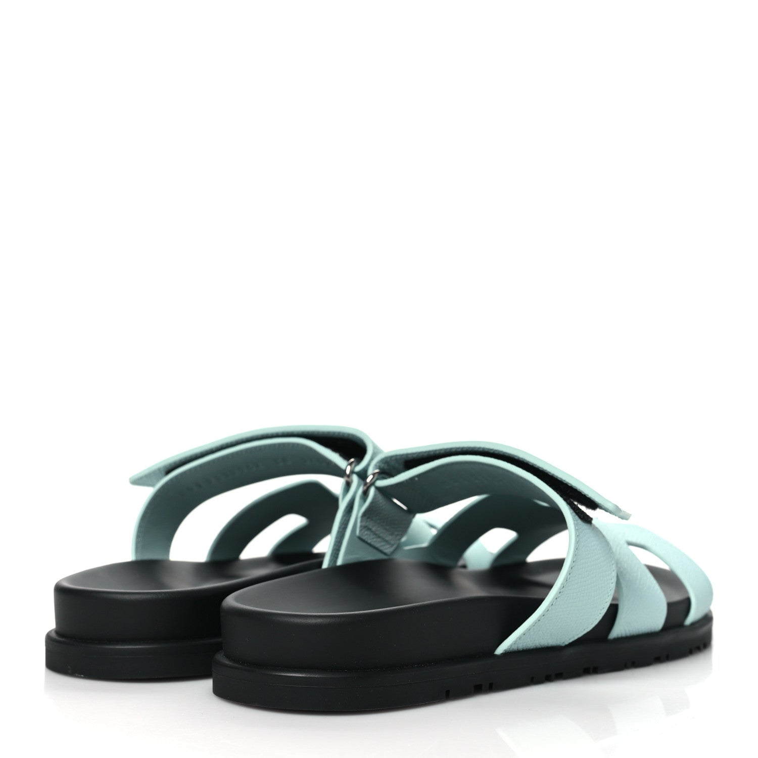 Hermes Epsom Womens Chypre Sandals 38 Bleu Cristaux 4 of 9