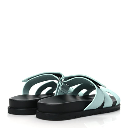 Hermes Epsom Womens Chypre Sandals 38 Bleu Cristaux 4 of 9