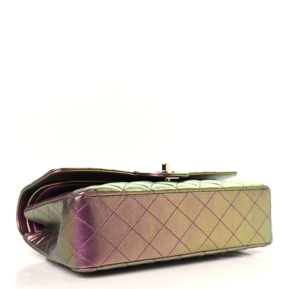 Chanel Iridescent Lambskin Quilted Medium Double Flap Purple 4 of 10