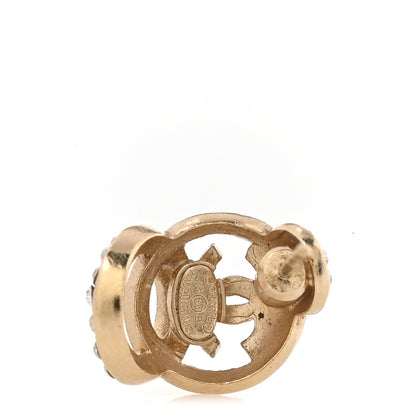 Chanel Crystal CC Double Hoop Earrings Gold 4 of 4