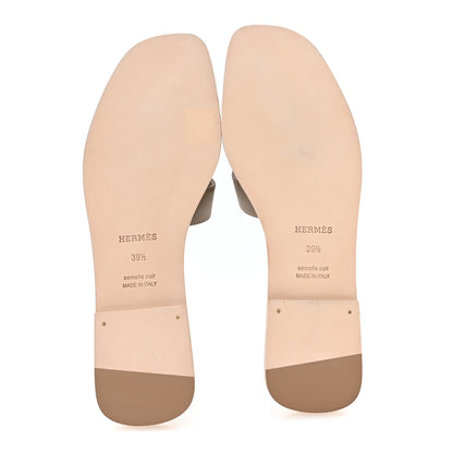 Hermes Epsom Oran Sandals 39.5 Etoupe 6 of 9