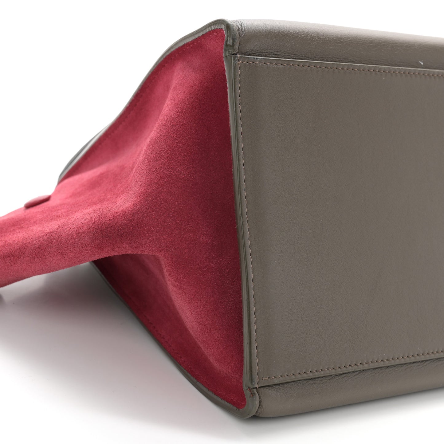 Smooth Calfskin Suede Small Tri-Color Trapeze Pink