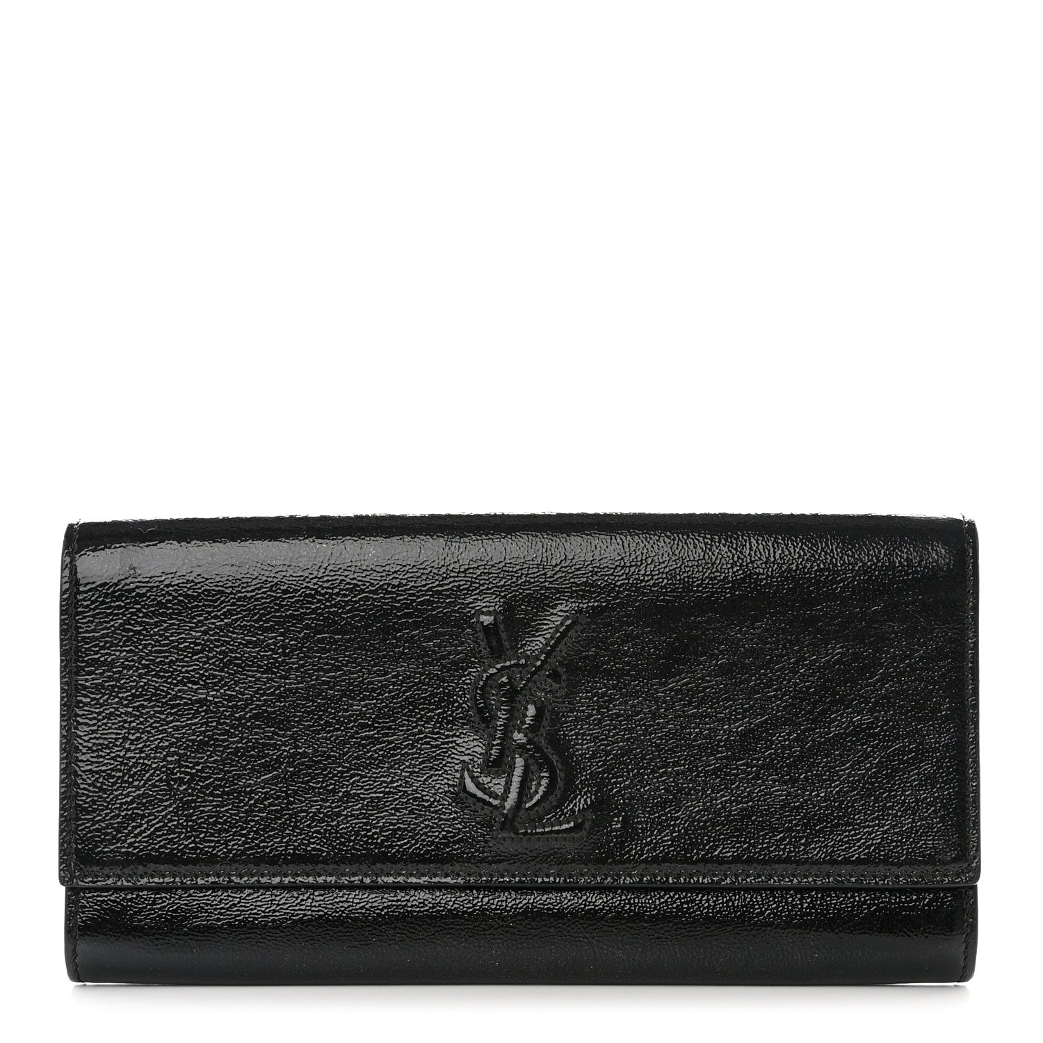 Saint Laurent Textured Patent Monogram Small Belle De Jour Clutch Black 1 of 8