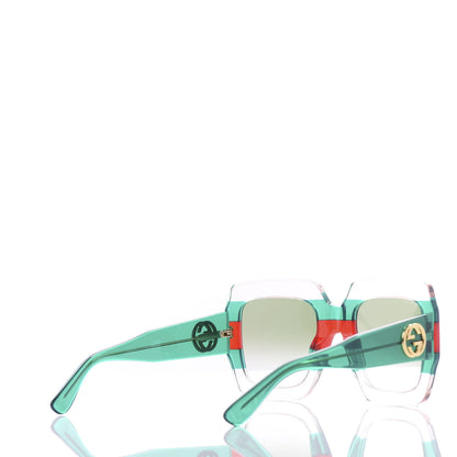 Gucci Square Web Frame GG0178S Sunglasses Green Red 3 of 8