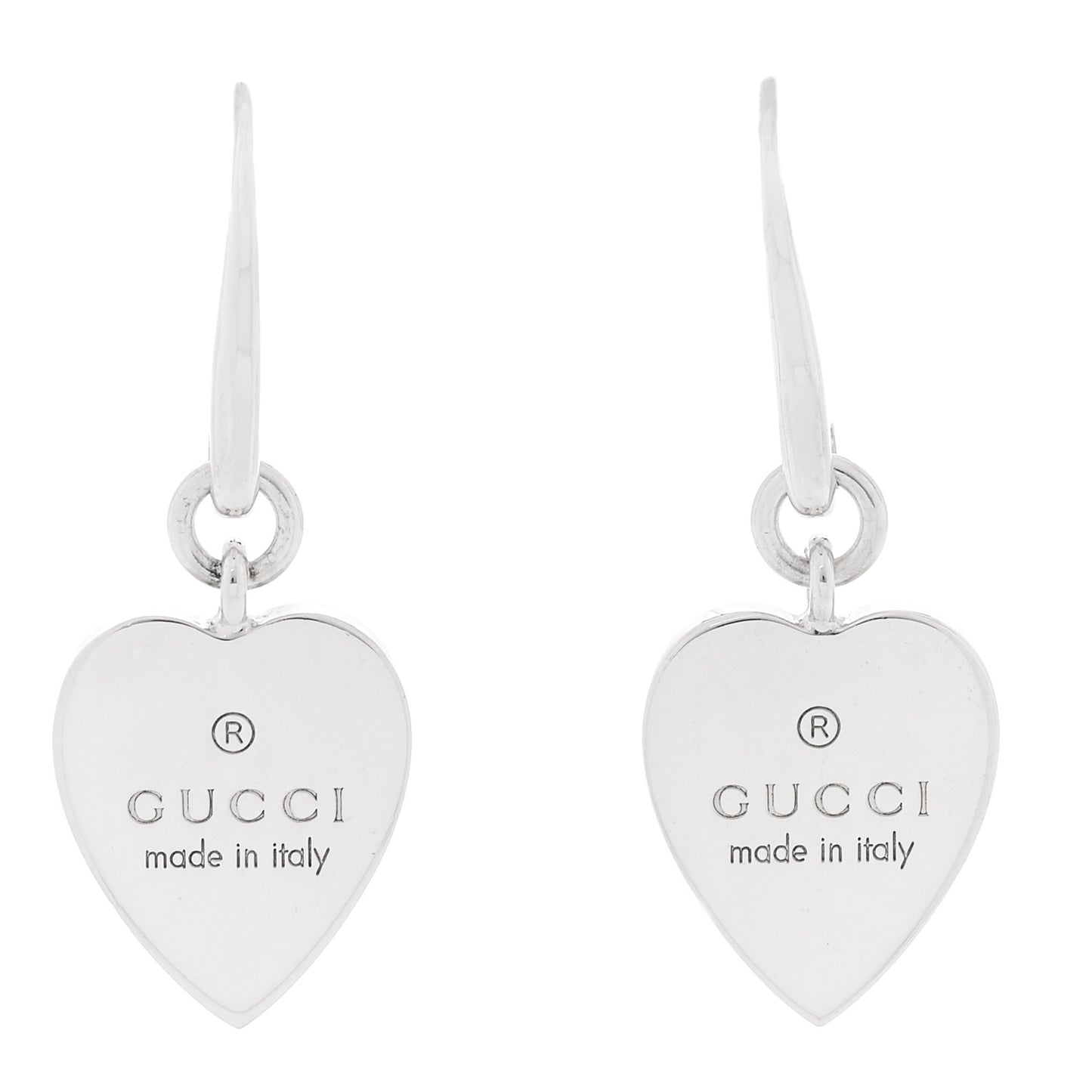 Sterling Silver Trademark Heart Drop Earrings