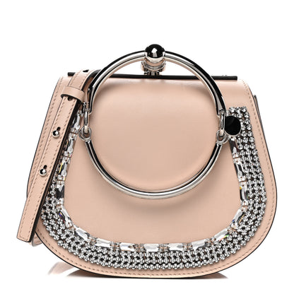 Chloe Calfskin Crystal Embellished Small Nile Bracelet Bag Cement Pink 1 of 13