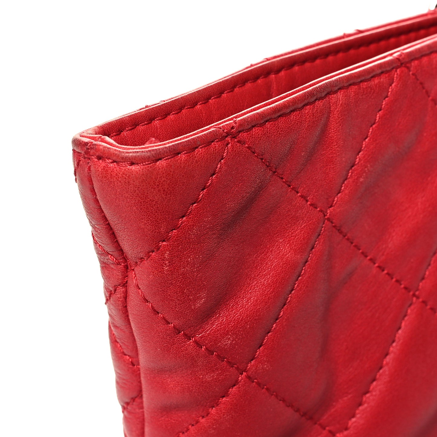 Calfskin Quilted In the Business North South Tote Red