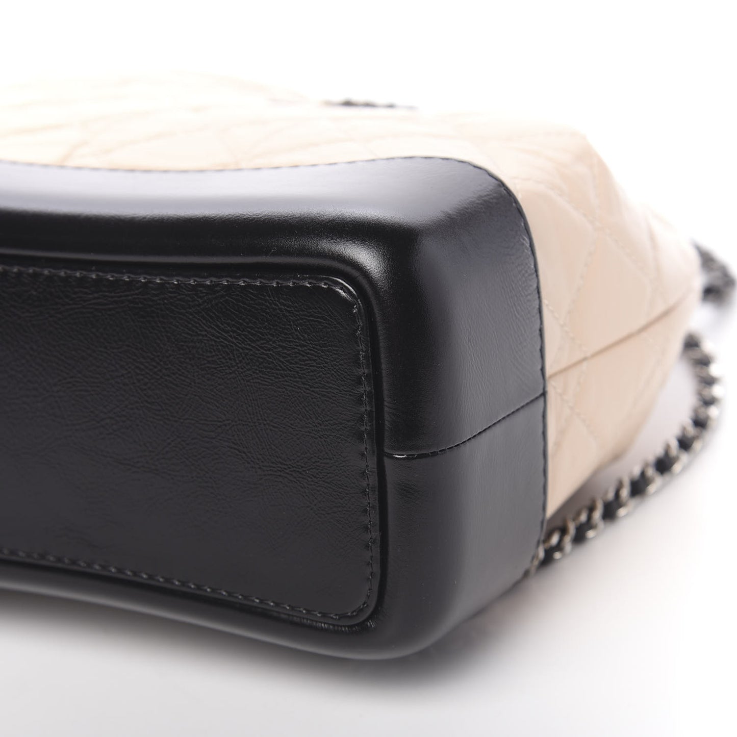 Aged Calfskin Quilted Small Gabrielle Backpack Beige Black