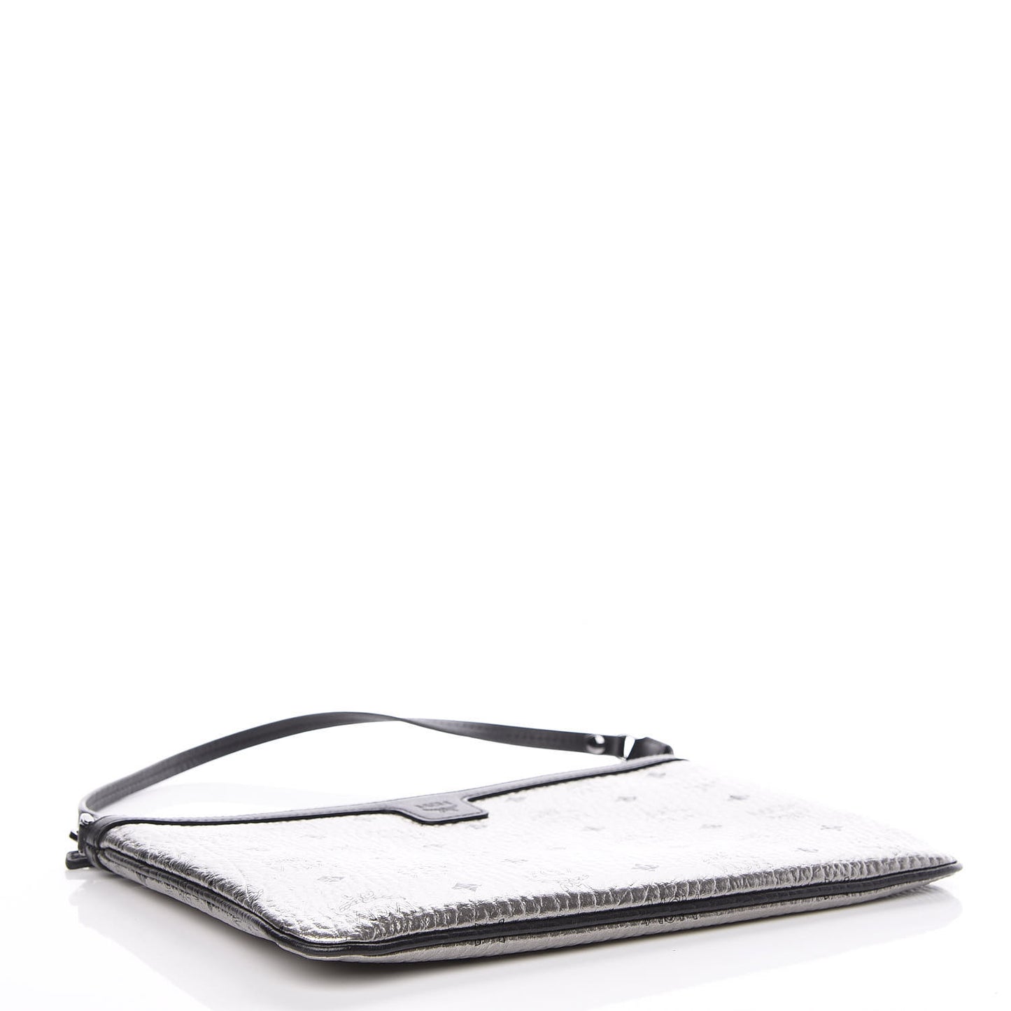 Metallic Visetos Liz Shopper Tote Pouch Silver Black