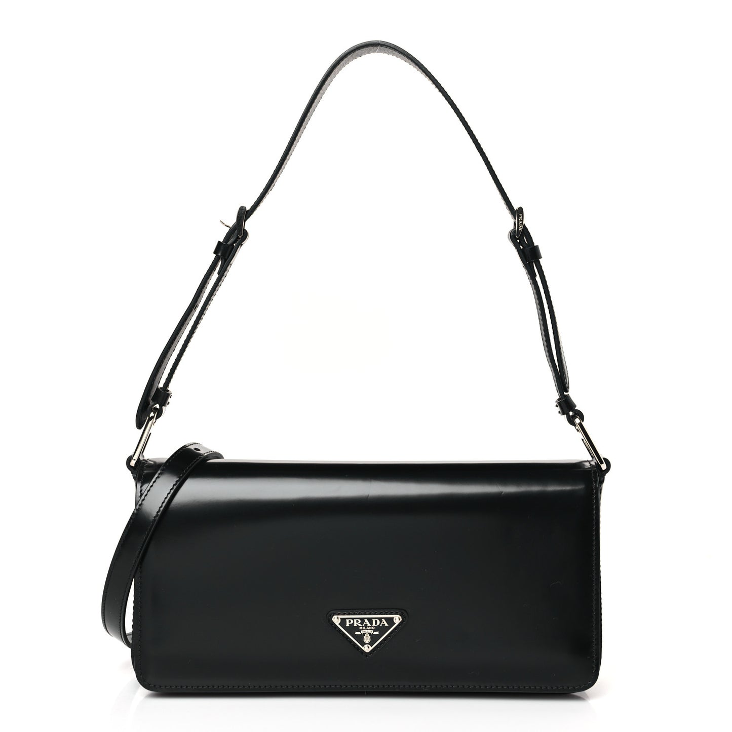 Spazzolato Femme Flap Shoulder Bag Black