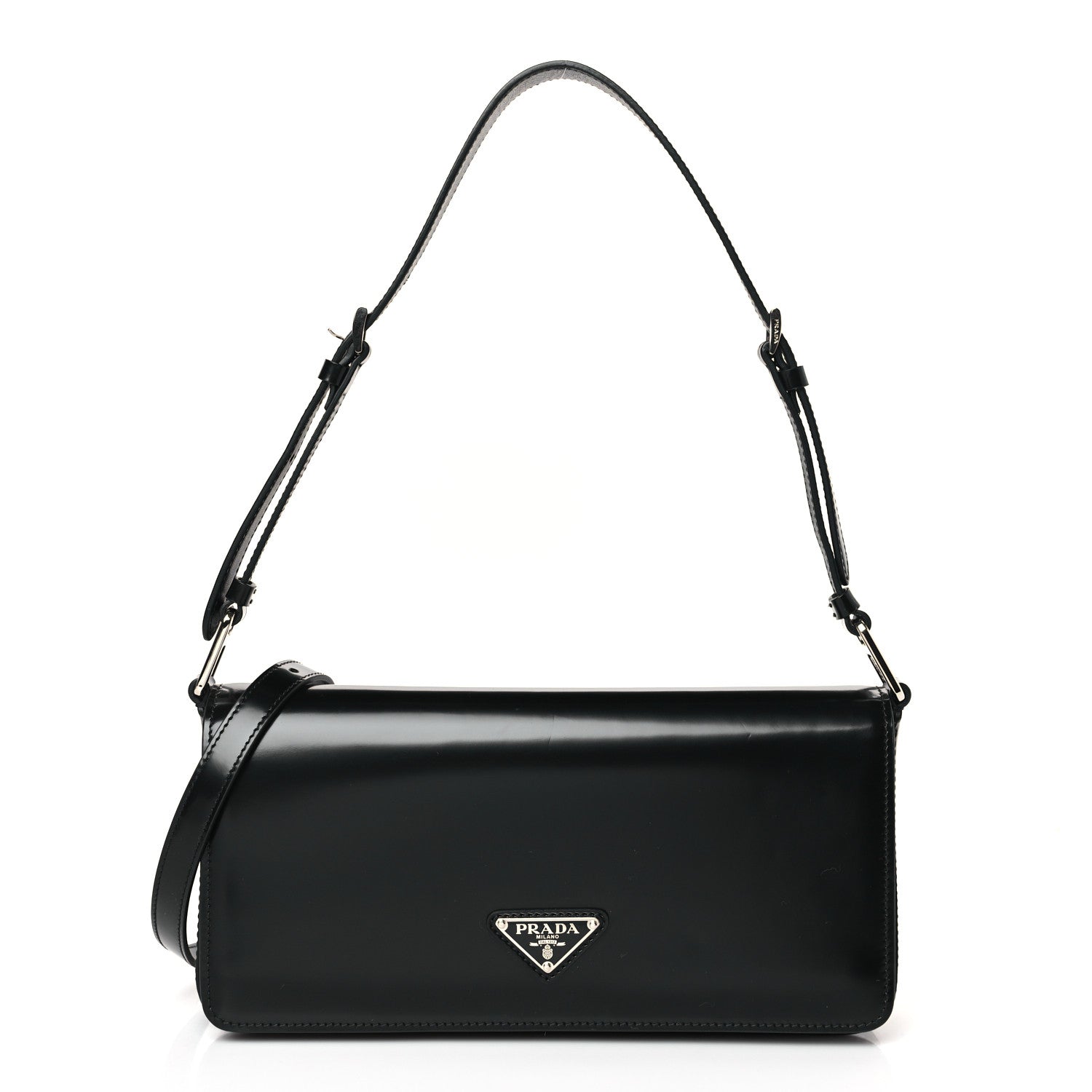 Prada Spazzolato Femme Flap Shoulder Bag Black 1 of 8