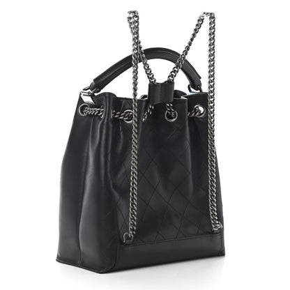 Chanel Calfskin Stitched Medium Urban Luxury Drawstring Backpack Black 3 of 9