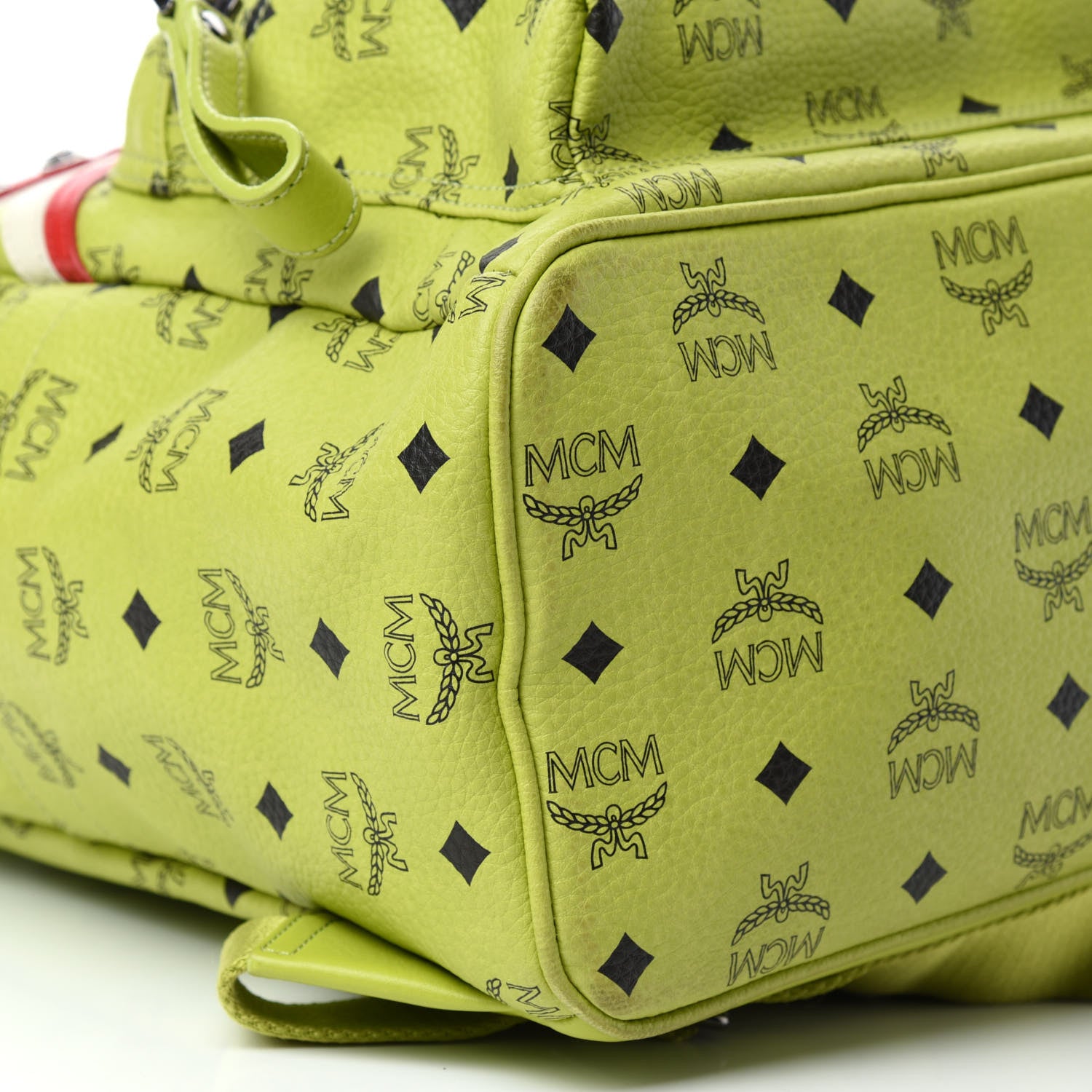 MCM Visetos Studded Medium Stark London Olympic Backpack Green 6 of 11