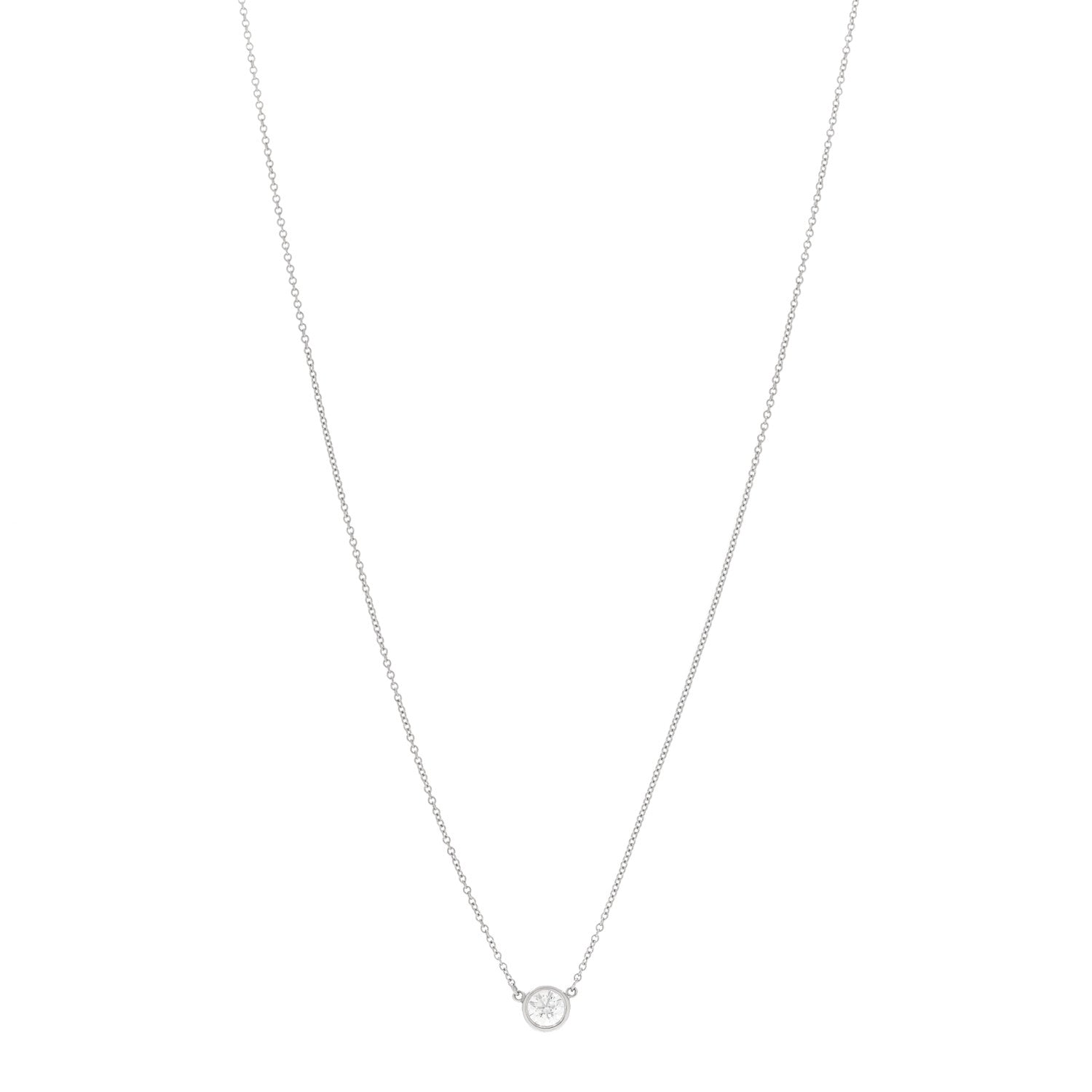 Tiffany Platinum Diamond .45ct Elsa Peretti Diamonds by the Yard Pendant Necklace 1 of 6