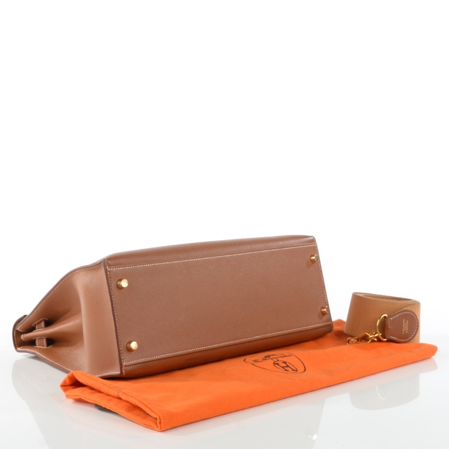 Hermes Courchevel Kelly Sellier 32 Gold 4 of 22