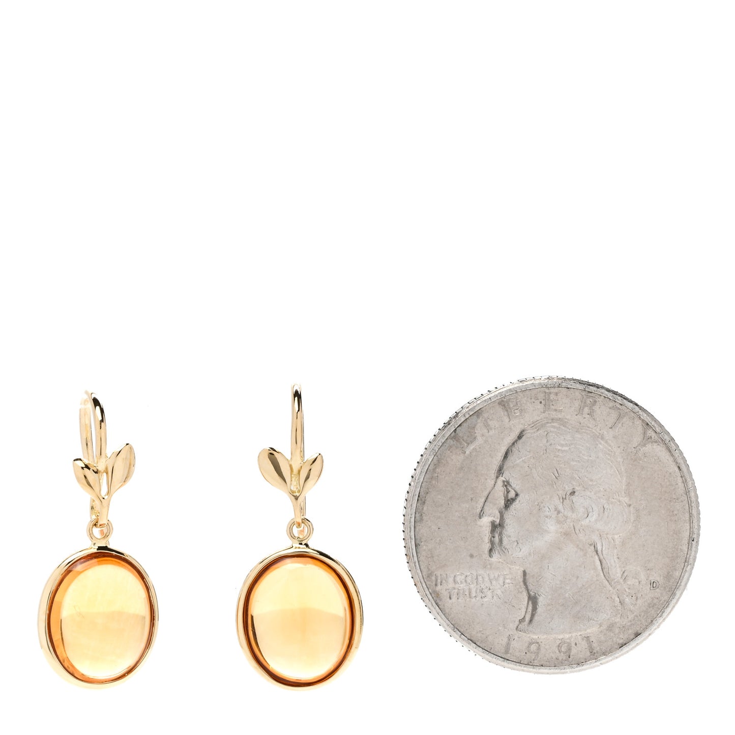18K Yellow Gold Citrine Paloma Picasso Olive Leaf Drop Earrings