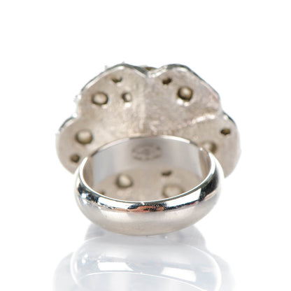 Chanel Strass CC Camellia Ring 6.5 Silver 4 of 5