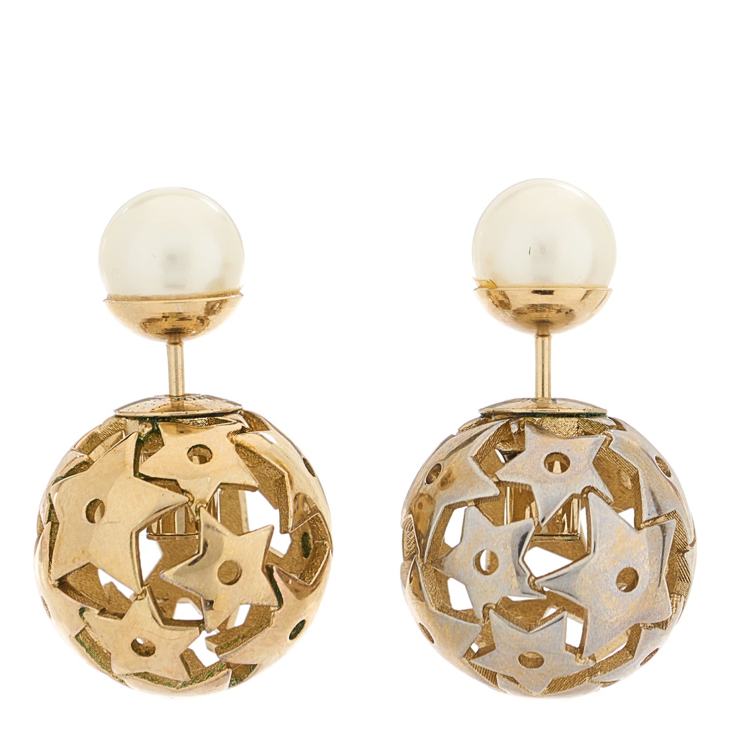 Pearl Star Mise En Dior Tribal Earrings Gold