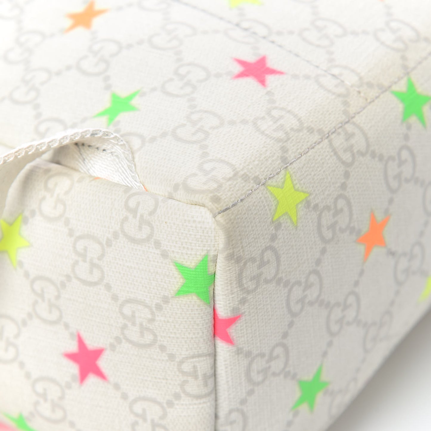 GG Supreme Monogram Stars Childrens Backpack White