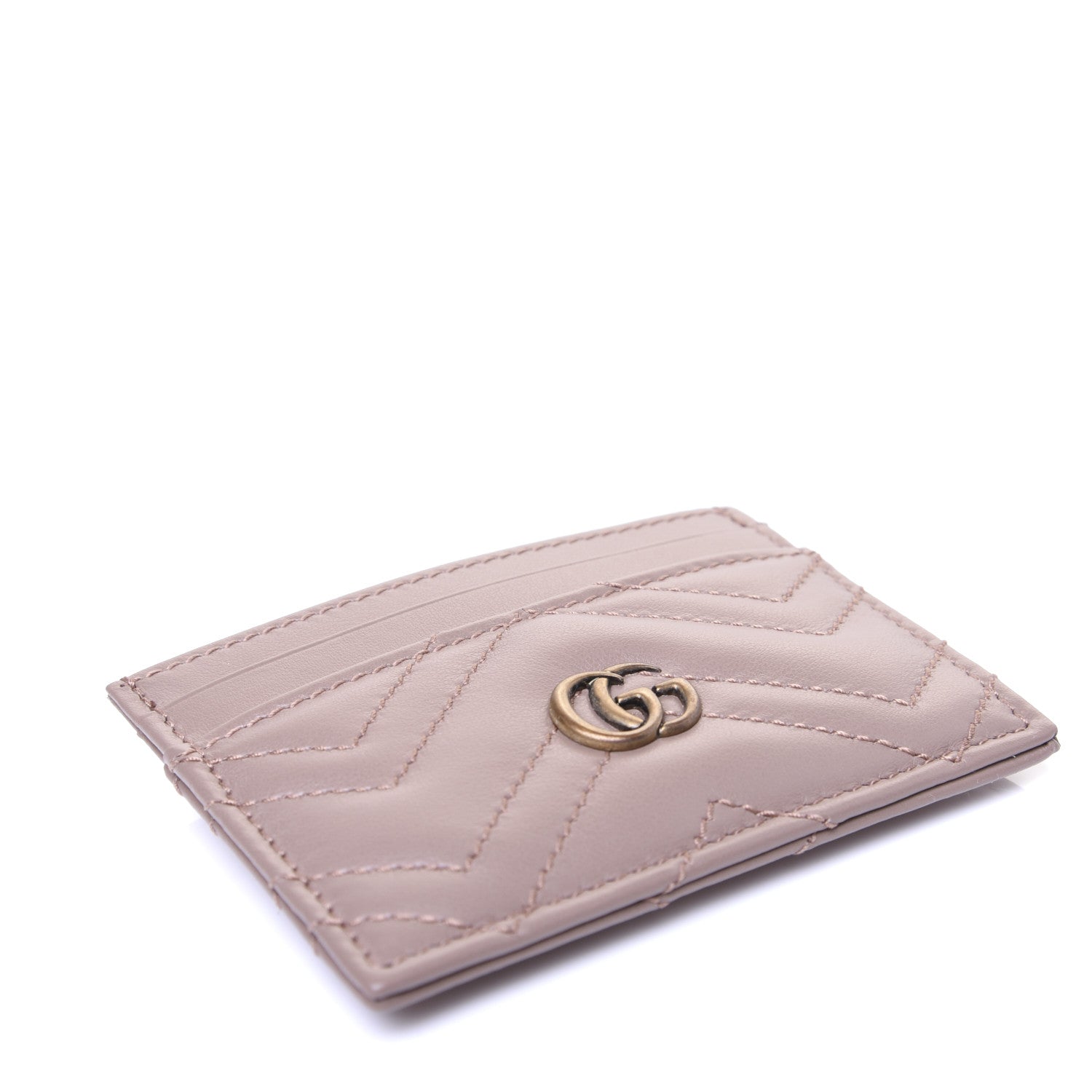 Gucci Calfskin Matelasse GG Marmont Card Holder Porcelain Rose 4 of 9