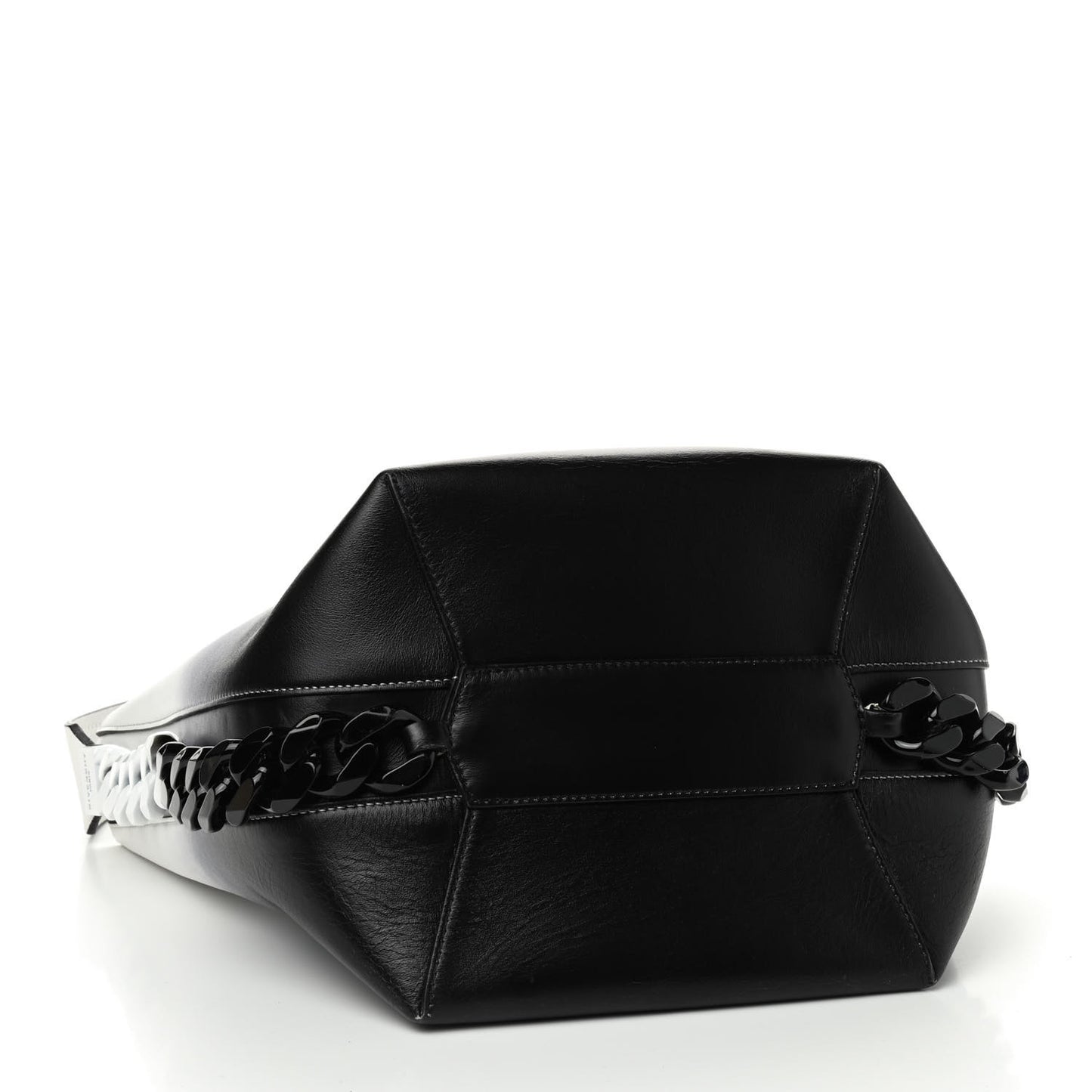 Calfskin Degrade Infinity Bucket Bag Black White