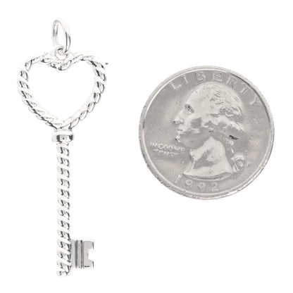 Tiffany Sterling Silver Twist Heart Key Pendant 2 of 4