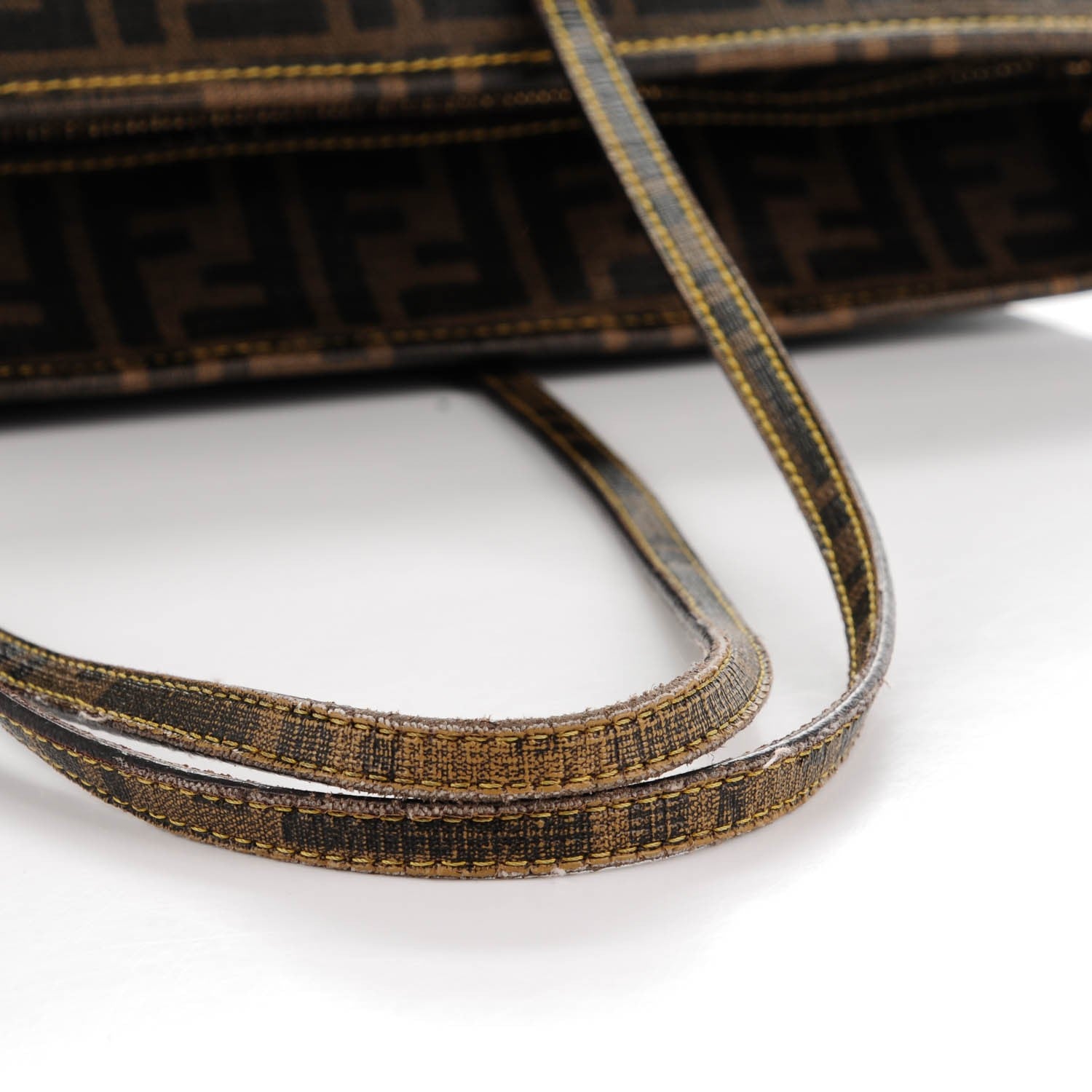Fendi Zucca Spalmati Medium Roll Tote Tobacco Giallo 10 of 16