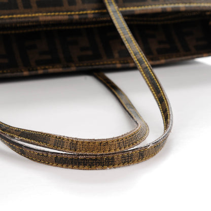 Fendi Zucca Spalmati Medium Roll Tote Tobacco Giallo 10 of 16