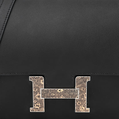 Hermes Madame Calfskin Lizard Constance 24 Black Ombre 8 of 12