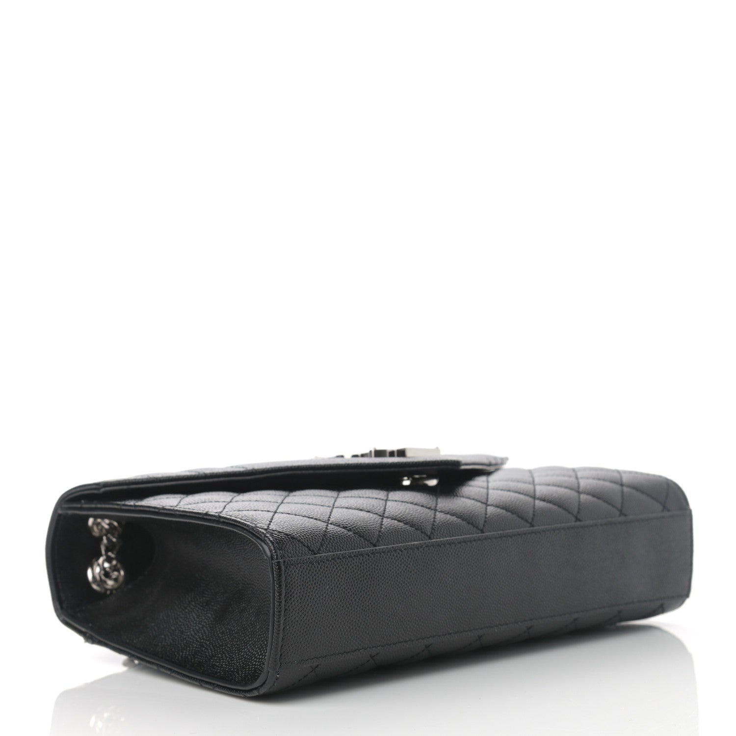 Saint Laurent Grain De Poudre Textured Mixed Matelasse Triquilt Medium Monogram Asphalt 3 of 10