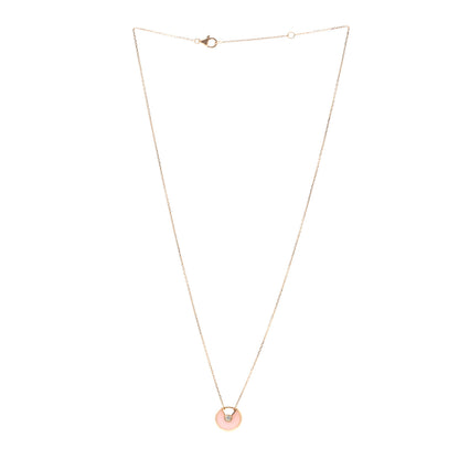 Cartier 18K Pink Gold Diamond Pink Opal XS Amulette de Cartier Pendant Necklace 3 of 5