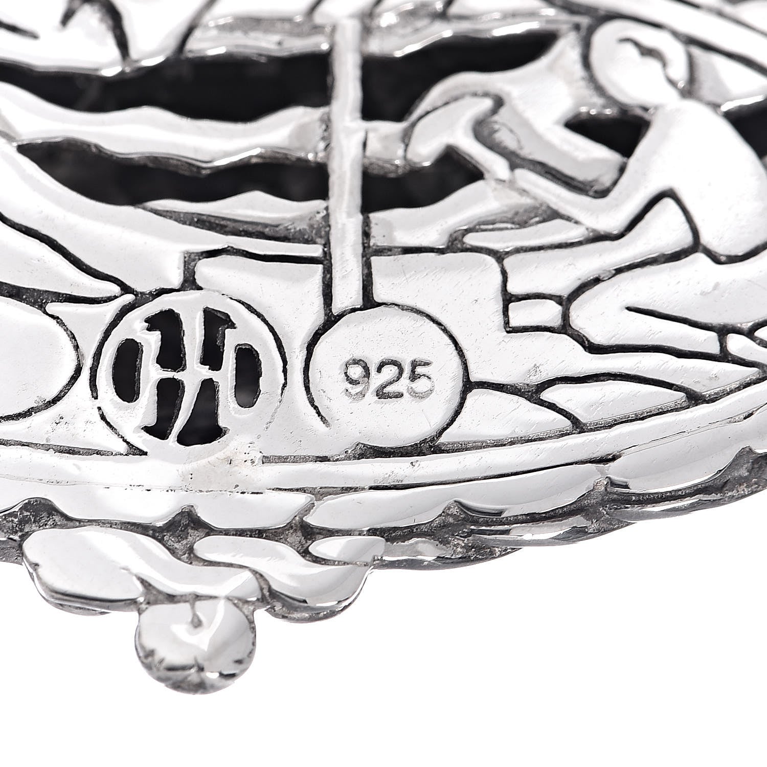 John Hardy Sterling Silver Oval Palu Hammered Pendant 8 of 8