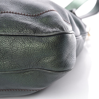 Gucci Metallic Pebbled Calfskin Large New Jackie Shoulder Bag Green 7 of 11