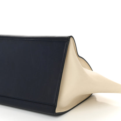 Celine Snakeskin Calfskin Medium Trapeze Natural Navy Blue 9 of 17