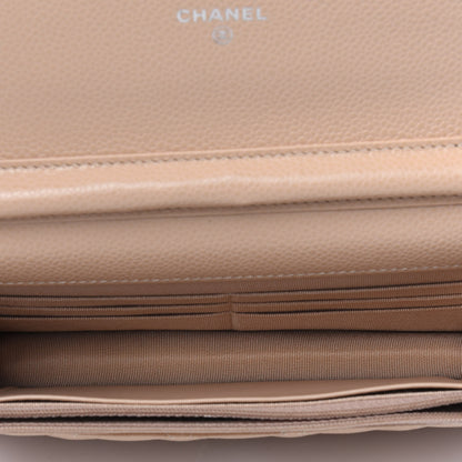 Chanel Caviar Quilted Wallet On Chain WOC Beige 5 of 12