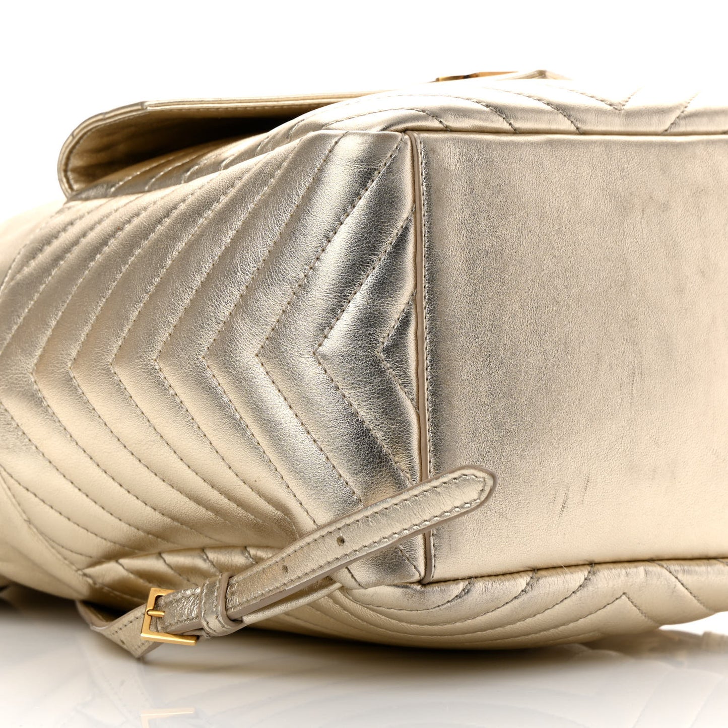Lambskin Matelasse Monogram Joe Backpack Pale Gold