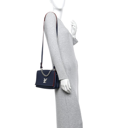 Louis Vuitton Calfskin Lockme II Chain Bag BB Marine Rouge 2 of 9