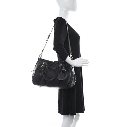 Prada Soft Calf Shopping Bag Black 2 of 13
