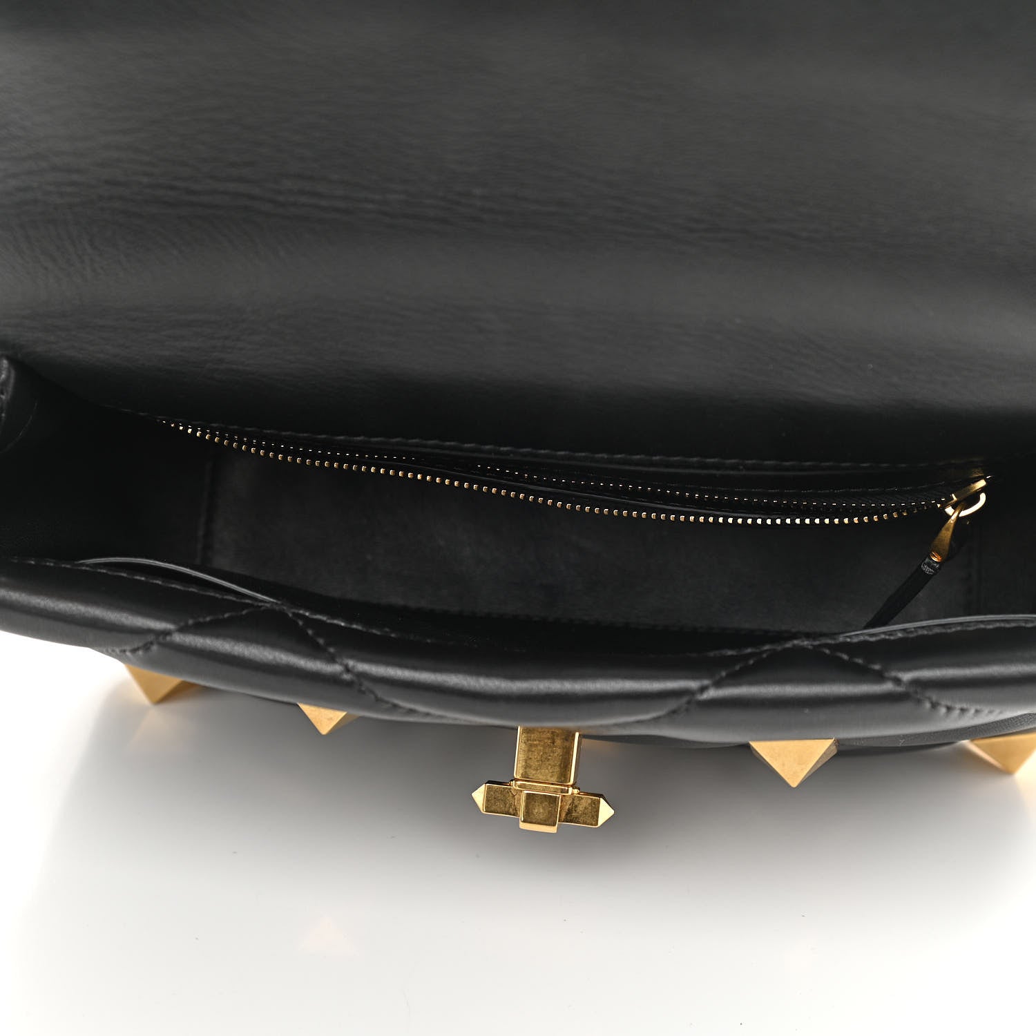 Valentino Garavani Nappa Large Roman Stud Shoulder Bag Black 5 of 11