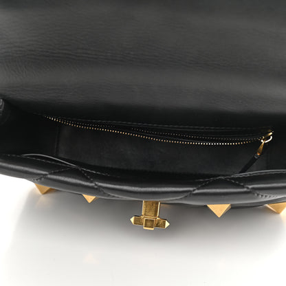 Valentino Garavani Nappa Large Roman Stud Shoulder Bag Black 5 of 11