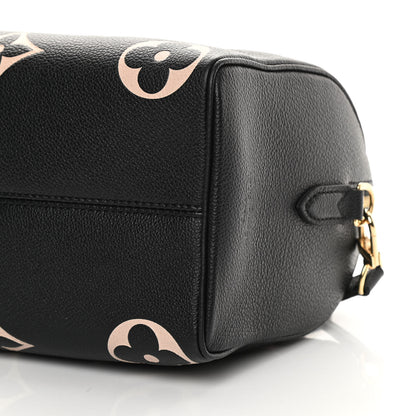 Louis Vuitton Empreinte Monogram Giant Speedy Bandouliere 25 Black Beige 9 of 9